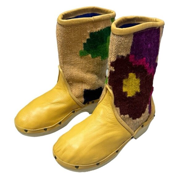 Vibrant Yellow and Multicolor Women's Moccasins - Picture 2 of 7